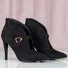 Black boots on a high heel with a Deep Elegance buckle - Footwear