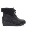 Black boots with a sheepskin wedge Osen - Footwear