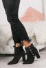 Black boots with pearls on a high post Maya - Footwear