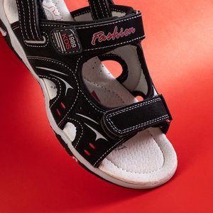 Black children's sandals with Velcro Roser - Footwear