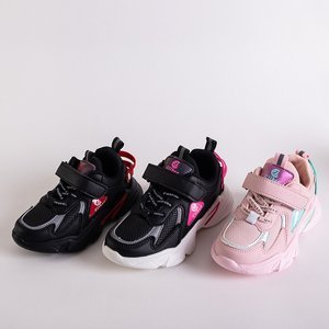 Black children's shoes with pink Pella elements - Footwear