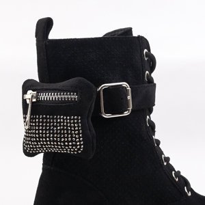 Black eco-suede zippered baggers Gigis - Footwear