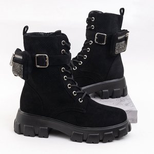 Black eco-suede zippered baggers Gigis - Footwear
