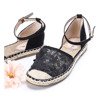 Black espadrilles with lace embroidery Eliza - Footwear