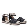Black espadrilles with lace embroidery Eliza - Footwear
