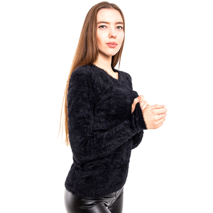 Black fur short sweater - Clothing