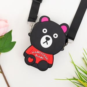 Black handbag with a teddy bear - Accessories