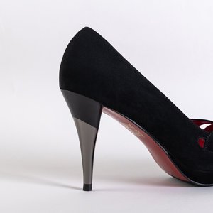 Black pumps on a stiletto heel with cubic zirconia Aviara - Footwear