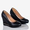 Black pumps on heel with decorative zipper Allona - Footwear