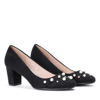 Black pumps with pearls and cubic zirconia Sandy - Footwear