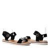 Black sandals on a thick sole from Potenza - Footwear