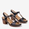 Black sandals on the post by Assinel - Footwear