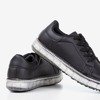 Black sneakers on a platform with cubic zirconia Mauria - Footwear