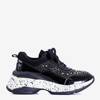 Black sports shoes with cubic zirconias Ergo - Shoes
