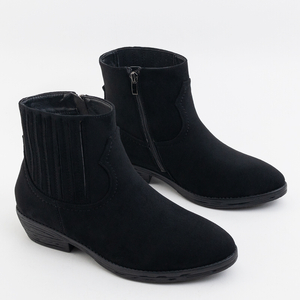 Black suede boots a'la cowboy boots Krif- Footwear
