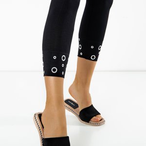 Black women's 3/4 leg warmers with embellishments - Clothing