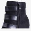 Black women's ankle boots with  buckles Lardiano - Shoes