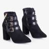 Black women's ankle boots with  buckles Lardiano - Shoes