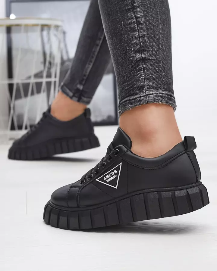 Black women's eco-leather sports shoes sneakers Morita - Footwear