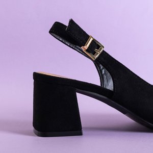 Black women's eco-suede post sandals Panella - Footwear