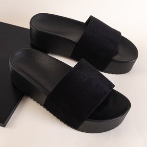 Black women's high platform flip-flops Patti - Footwear
