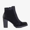 Black women's high stiletto boots with embellishments Walor - Footwear