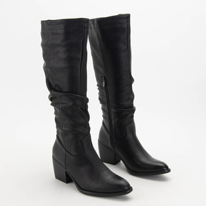 Black women's knee-high boots Tarisa- Footwear