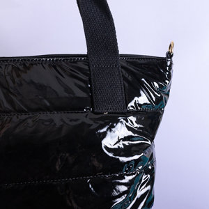 Black women's quilted shopper bag - Handbags