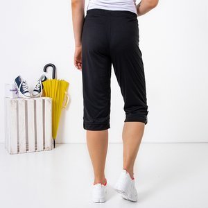 Black women's short pants with pockets - Clothing