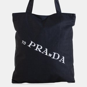 Black women's shoulder bag with inscription - Accessories