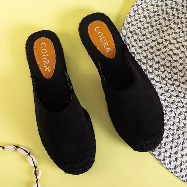 Black women's slippers a'la espadrilles Toshiko - Footwear