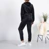 Black women's tracksuit set with an inscription - Clothing