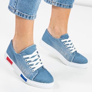 Blue denim women's sneakers Motia - Footwear