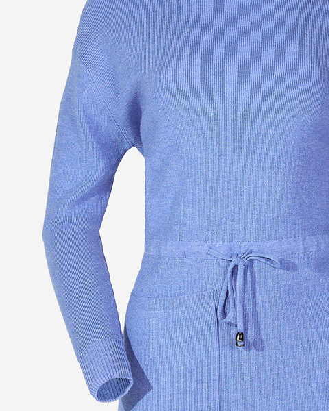 Blue ladies turtleneck sweater dress - Clothing
