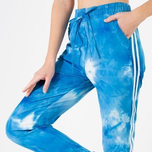 Blue sweatpants with stripes - Clothing
