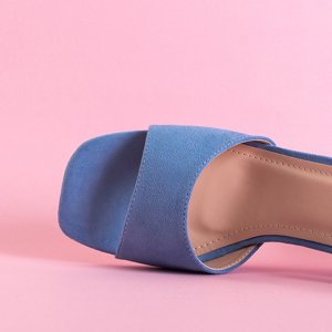 Blue women's sandals on a low post Isis - Footwear
