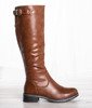 Brown Eli flat heel boots - Footwear