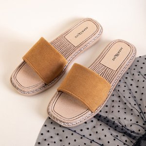 Brown Vicoria women's slippers - Footwear