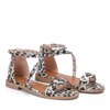 Brown leopard studded sandals - Footwear 1