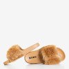 Brown slippers with fur Millie - Footwear
