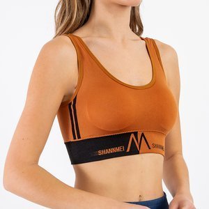 Brown sports bra with inscriptions - Underwear