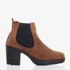Brown women's boots on the post of Umberto - Footwear