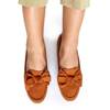 Brown women's loafers with a  bow Seville - shoes