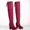Burgundy Keysh Heel Boots - Footwear