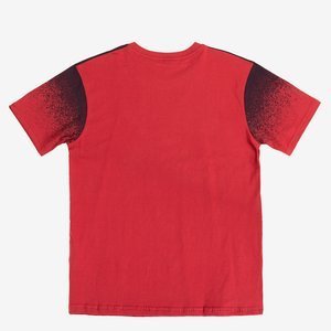 Burgundy-colored men's cotton T-shirt - Clothing