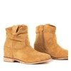 Camel-colored cowboy boots on platforms Brunoki - Footwear