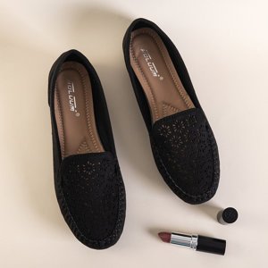 Cexotic black openwork loafers for women - Shoes