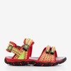 Children's red sandals with Yoci neon inserts - Footwear