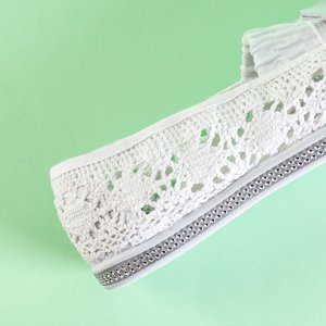 Children's white lace slip on Ozara - Footwear