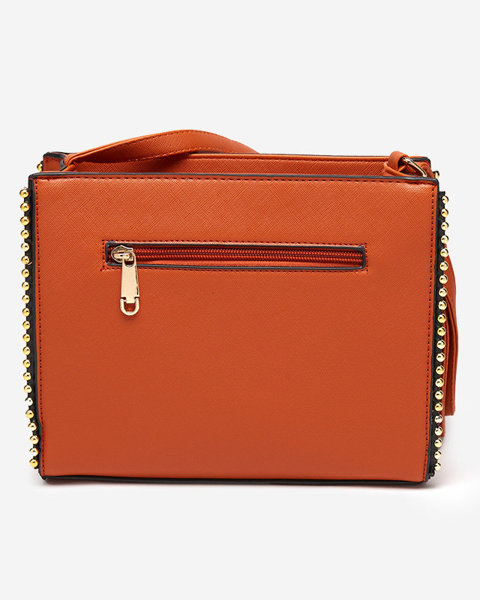 Classic orange handbag with decoration - Accessories